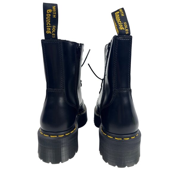 Dr. Martens Jadon Smooth Black Leather Platform Boots Zipper UK 7 EU 41, US 9 - Picture 6 of 8